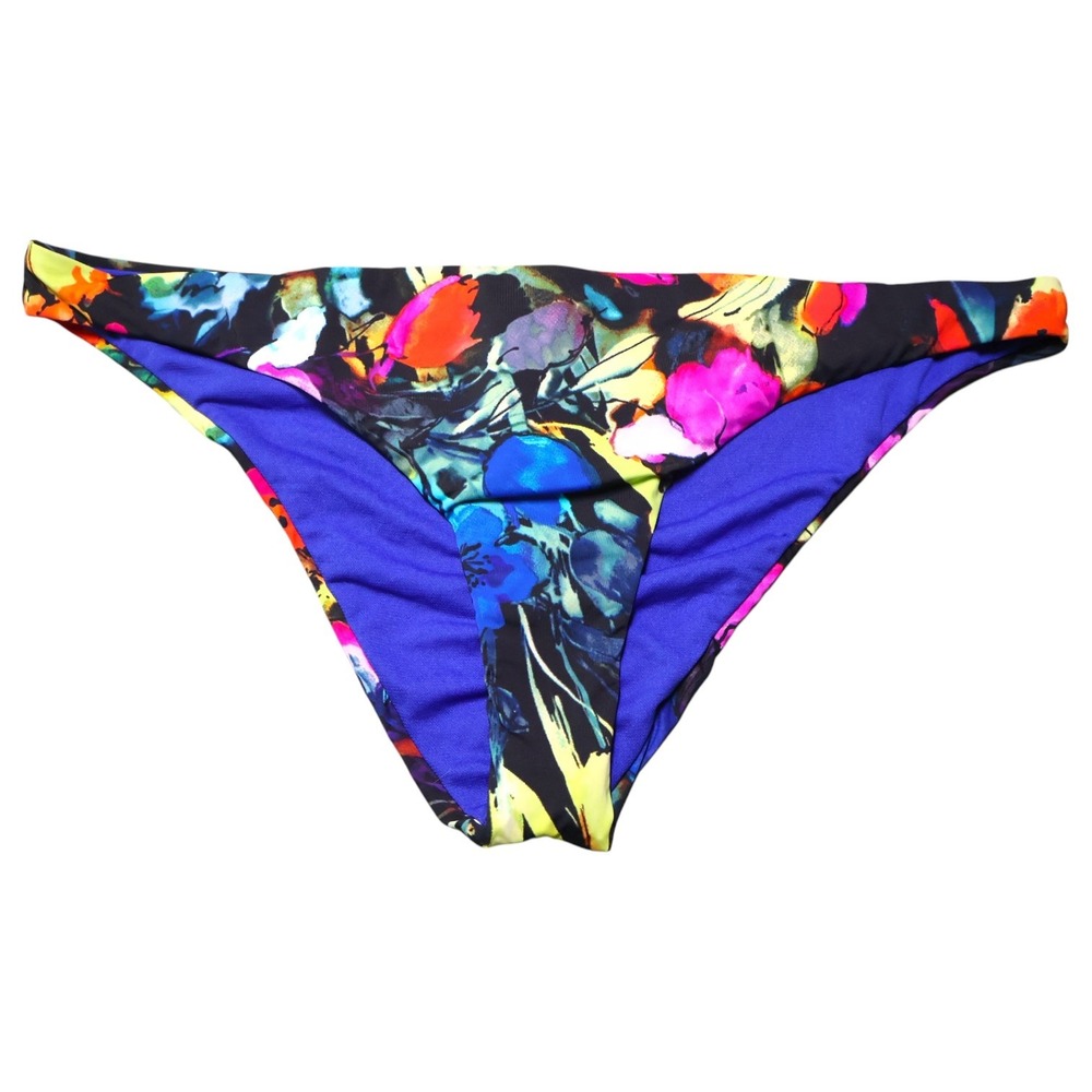 Bar III Painted Posies Watercolor Floral Cheeky Bikini Bottom XL Macy's NWT